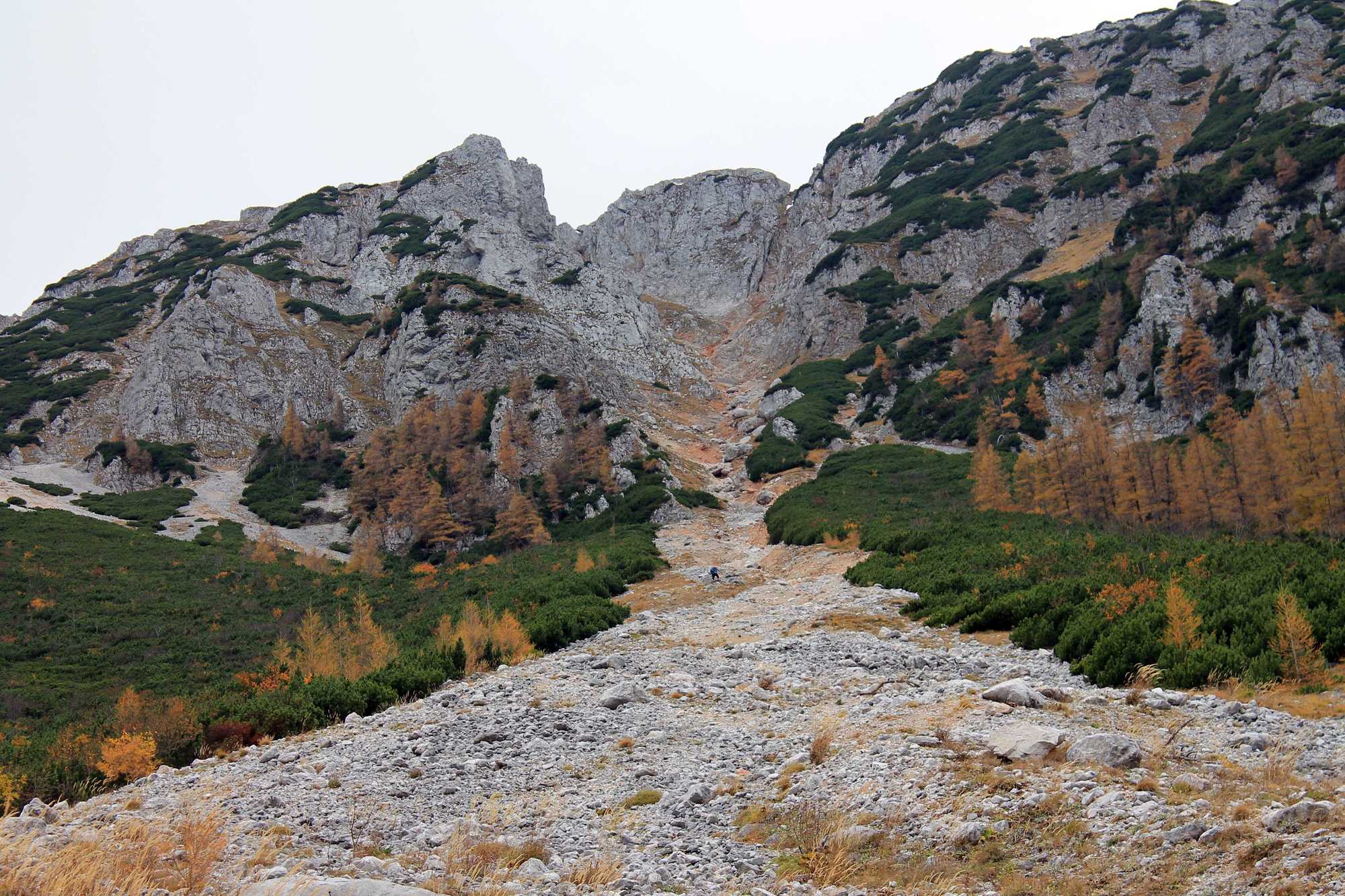 Traverzujeme Lahningries, niekto ním šliape hore