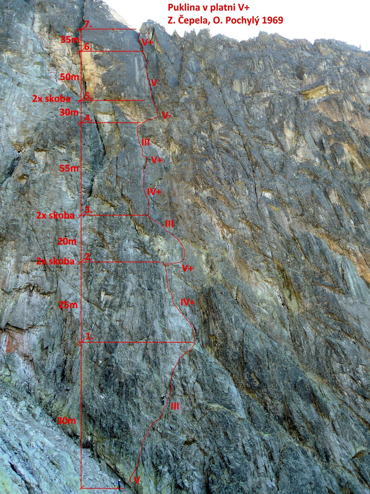 15 topo Puklina v platni Lomnicky štít