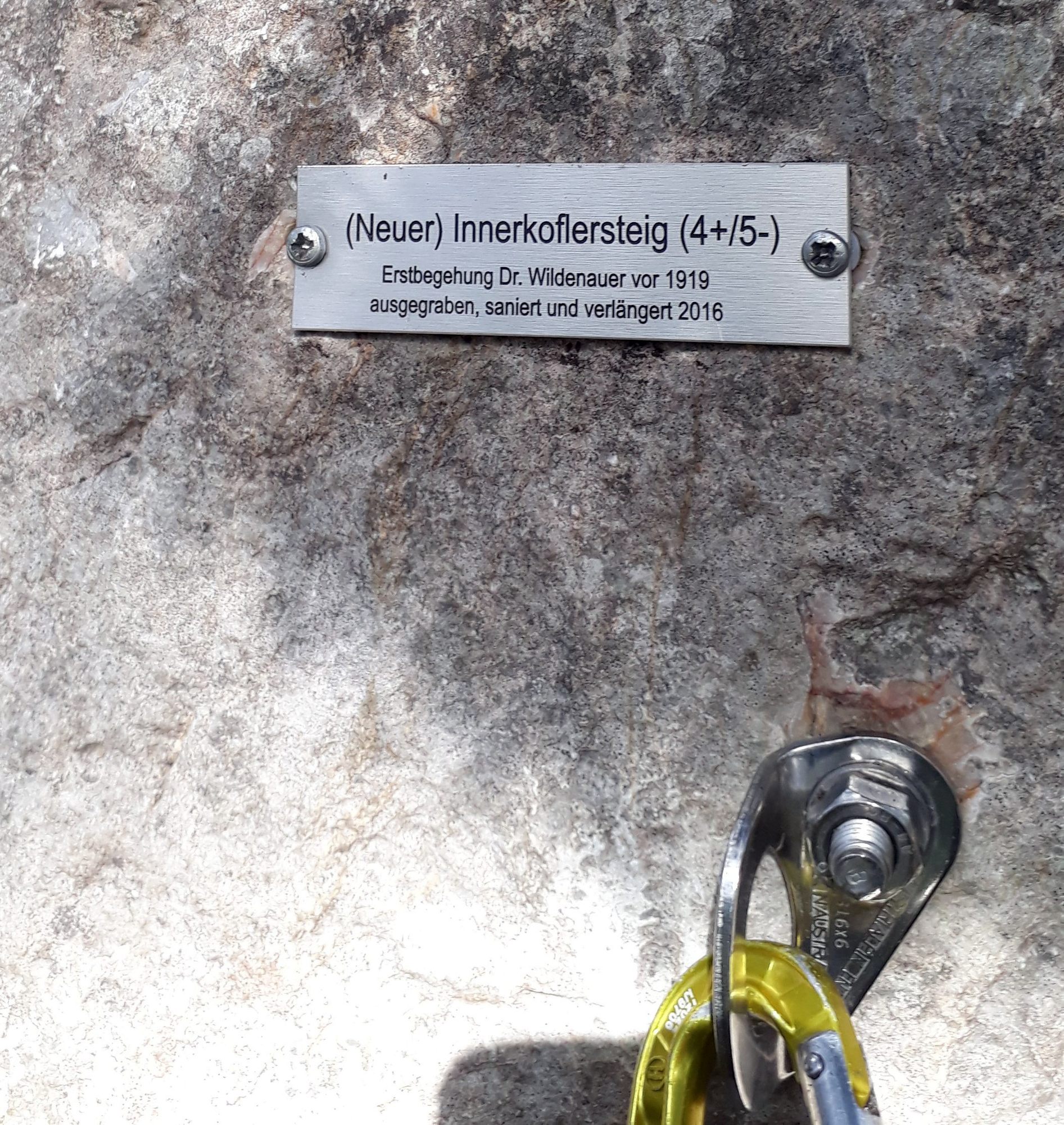 Hohe Wand - Neuer Innerkoflersteig, aktuálna klasa je zvýšená na 5