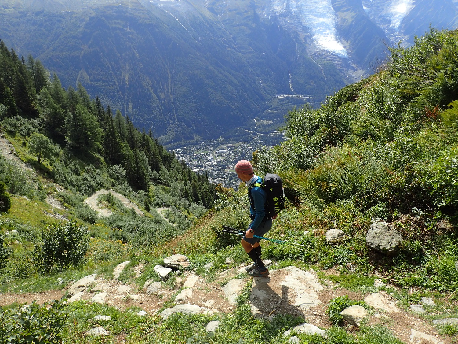 zostup do Chamonix z Col du Brévent 2360 m