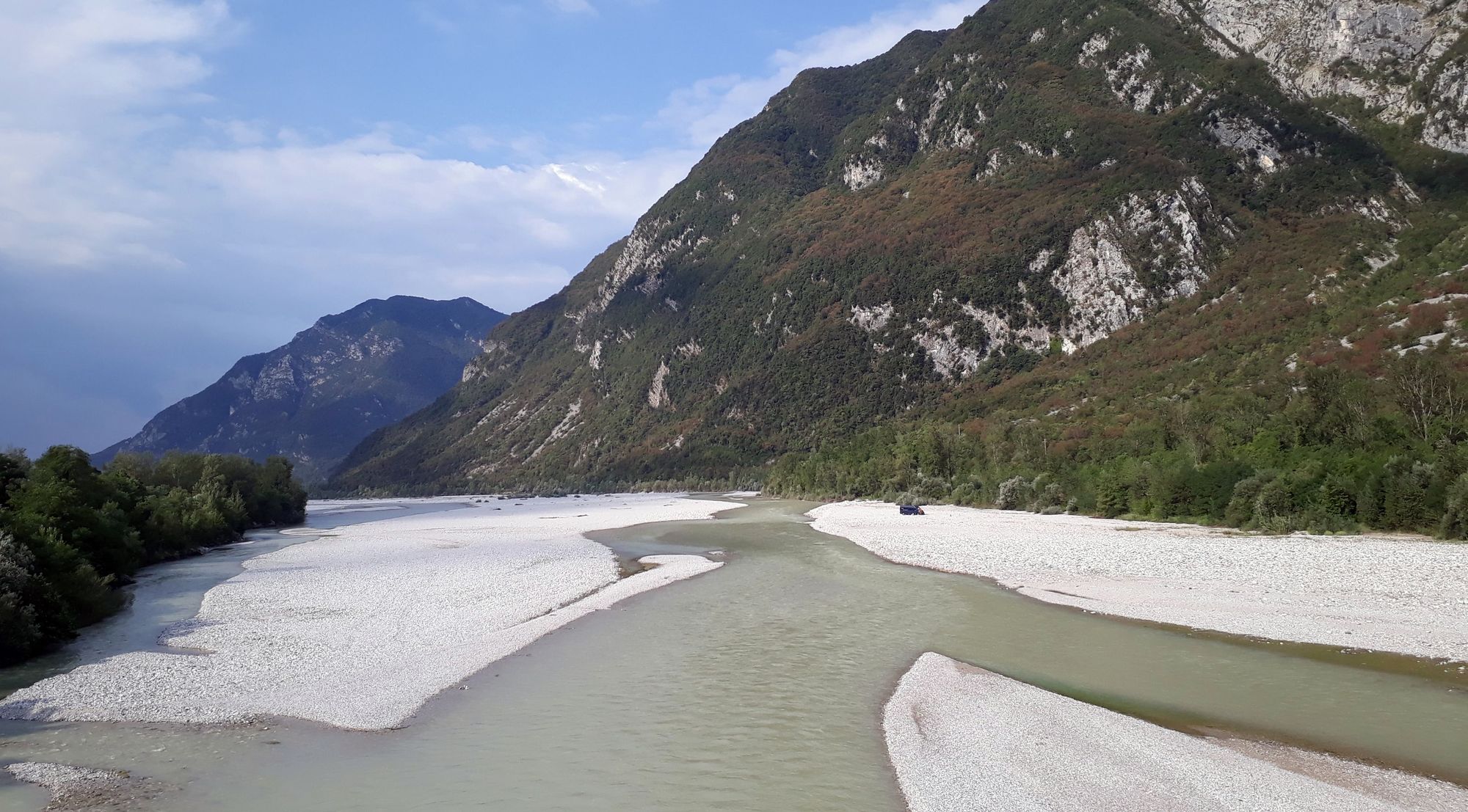26 Ciclovia Alpe Adria - rieka Fella sa už spojila s Tagliamentom