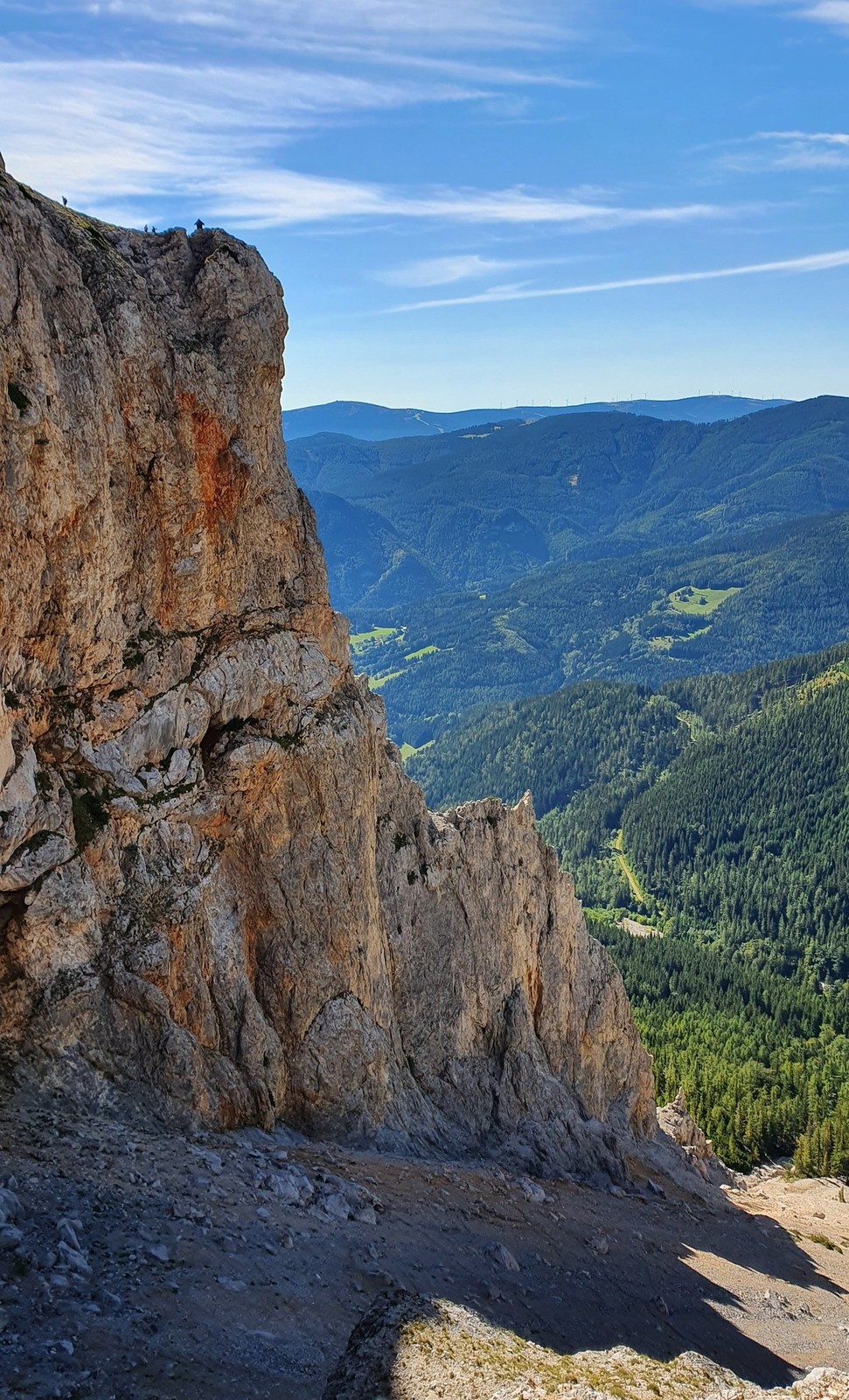 03 Sturmzeit výhľad na suťovisko vľavo hore ferrastisti na Haidsteigu
