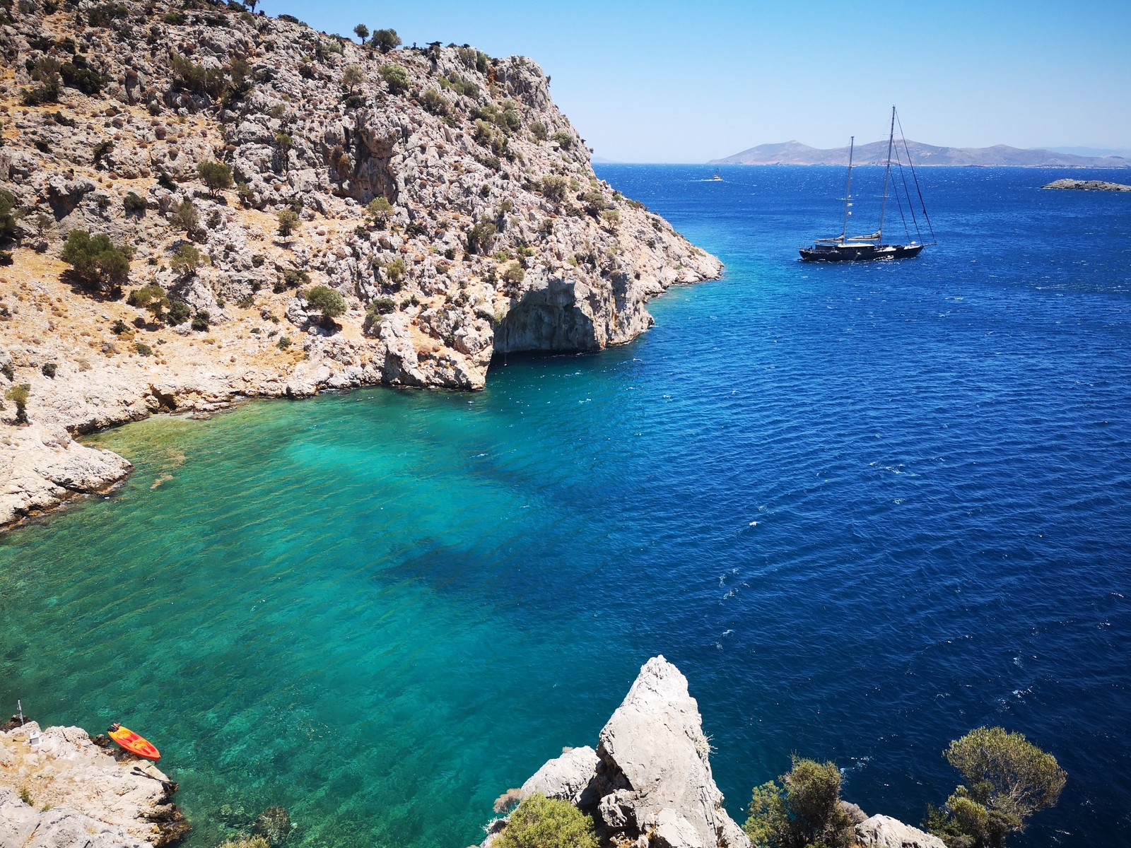 Kalymnos 7 Vathys pohľad na sektor DWS od klaštora sv Juraja