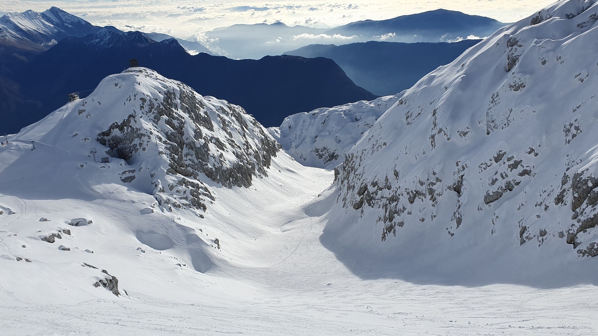 10 Sella Nevea Prestreljeniško okno - Veliki Graben
