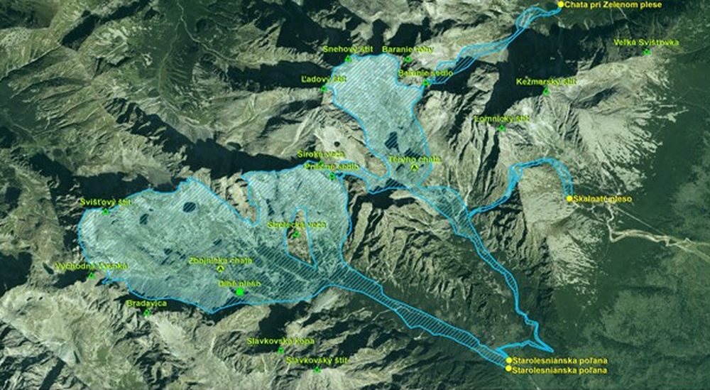 Ski touring - Studené doliny a Dolina Zeleného plesa. Zdroj: Návštevný poriadok TANAP