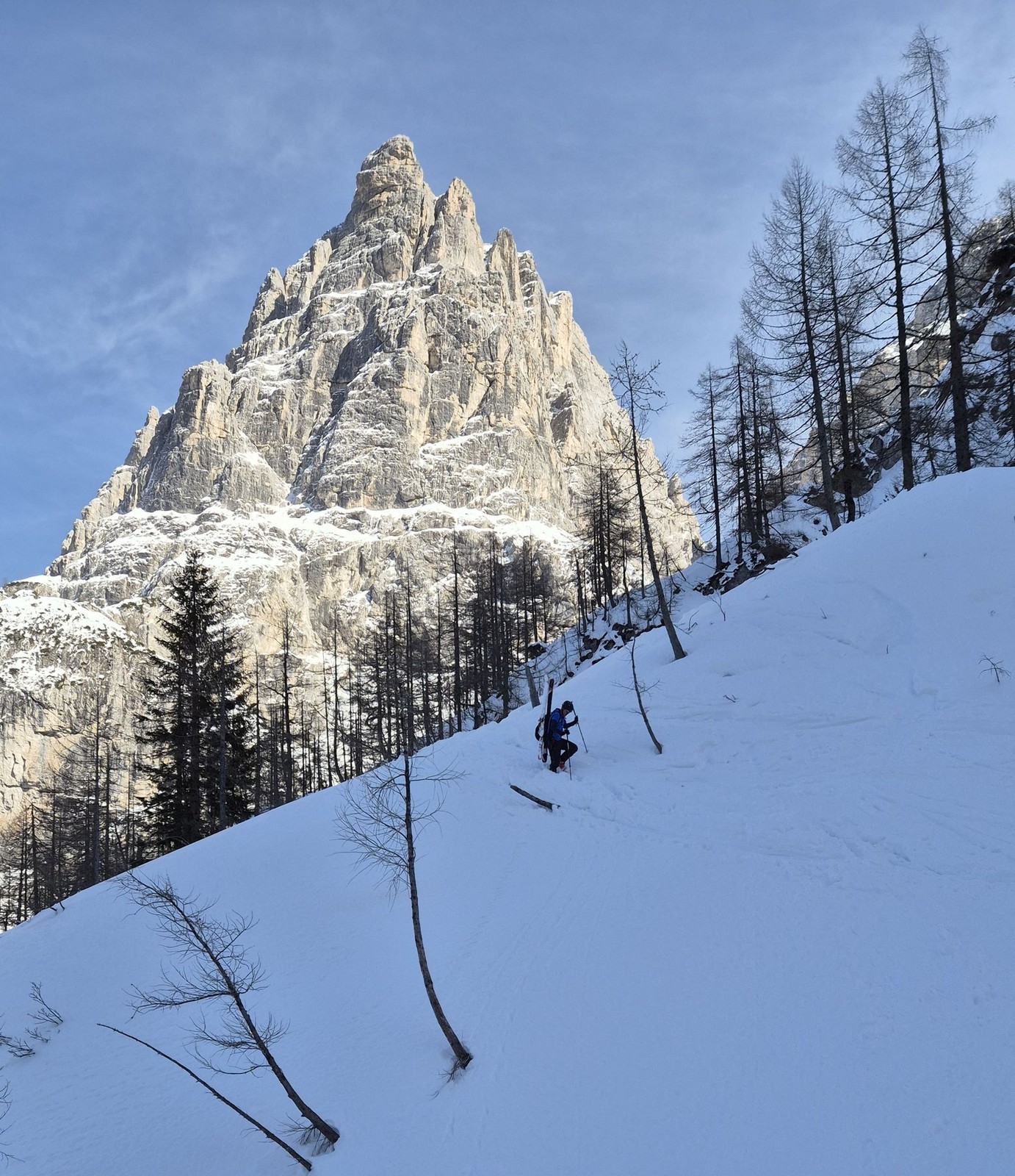 Skialp Montasio sever Forcella Mazzeni (20) Zostup do kaňonu pri návrate