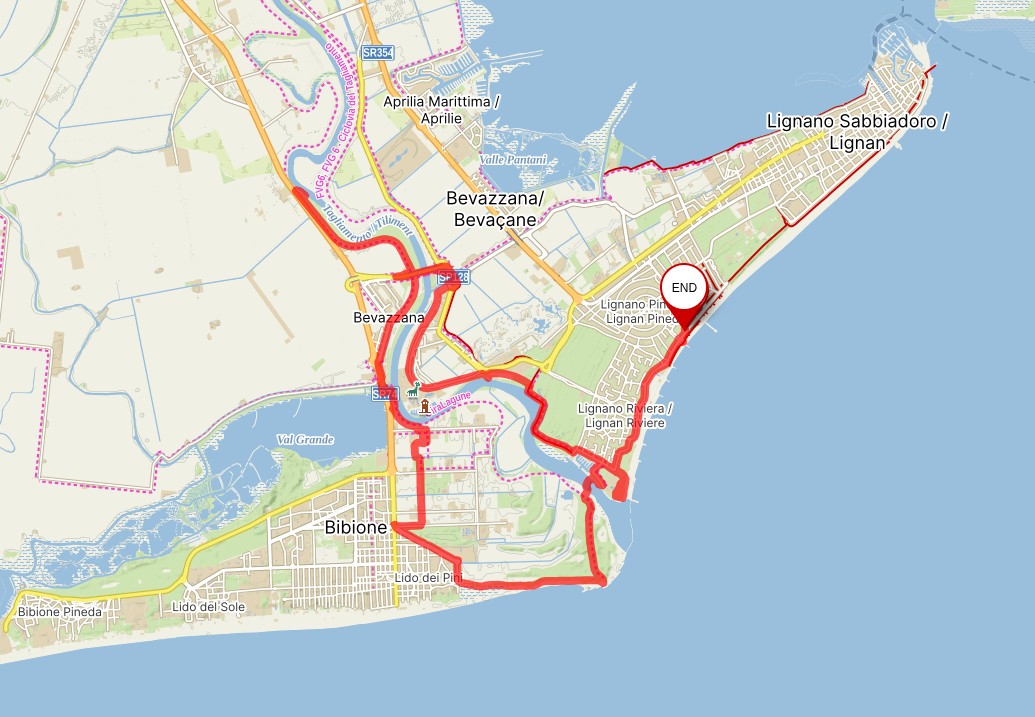 Trasa Lignano, Bibione