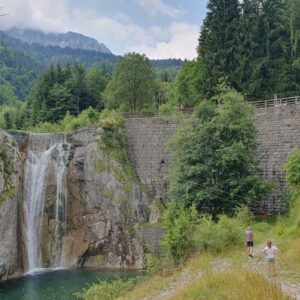 Cykloturistika okolo Pressegersee (07) Talsperre Oselitzenbach s cvičnou ferratou